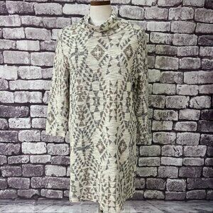 O'Neill Ivory, Black &  Brown Knit Aztec Design Dress Size XL